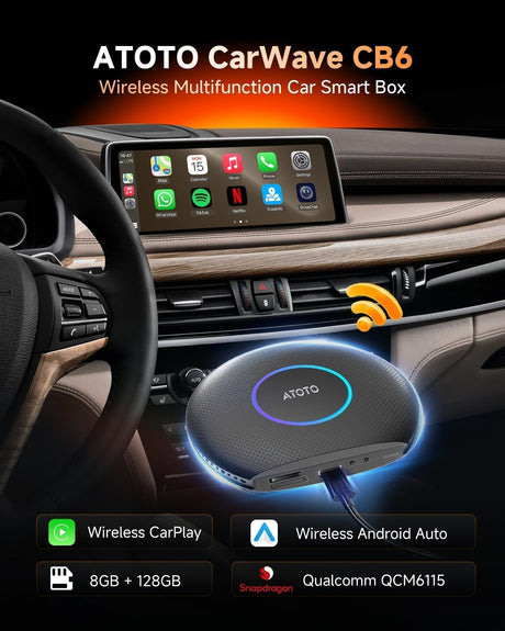🚘 ATOTOZONE CB6 Wireless CarPlay AI Box — 2025 Smart Upgrade for Your Car