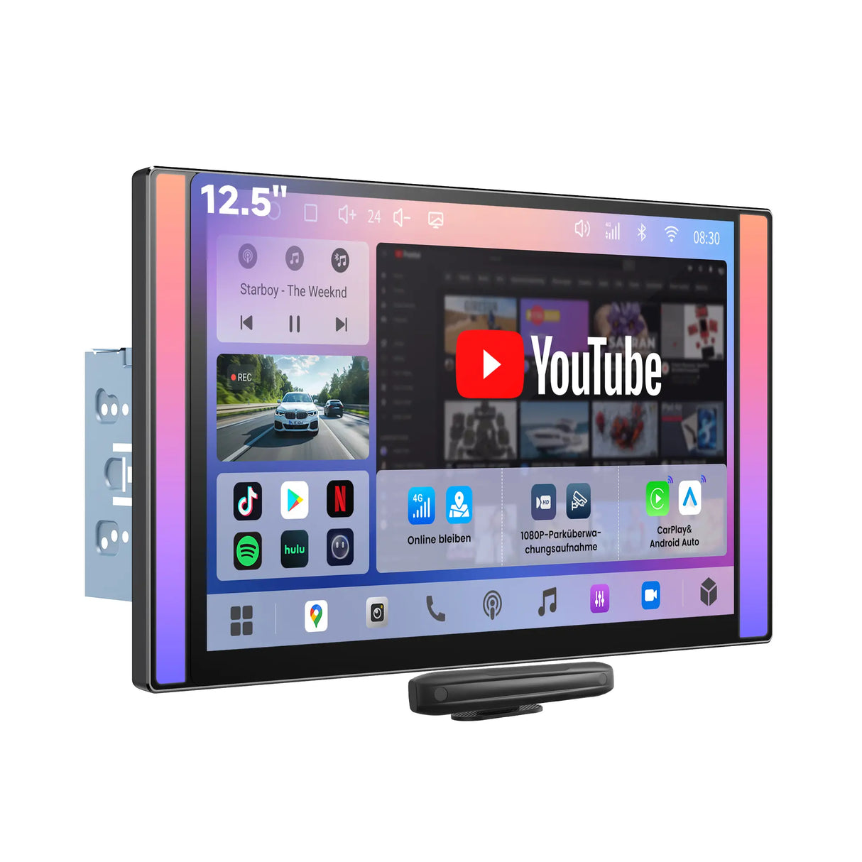 ATOTO A7G225PKL 12,5 Zoll Android Doppel-DIN Autoradio mit 4G LTE, 1920×1200 QLED-Touchscreen, 8-Core, kabelloses CarPlay & Android Auto, Hi-Fi DSP, 4V Pre-Out, HDMI-In/Out, S8 Gen4