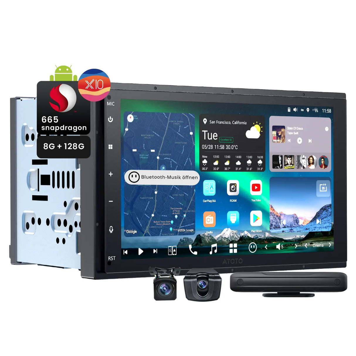 ATOTO 7'' Double 2Din X10 Android 8G+128G Car Stereo Carplay AI Vision Dual Cam