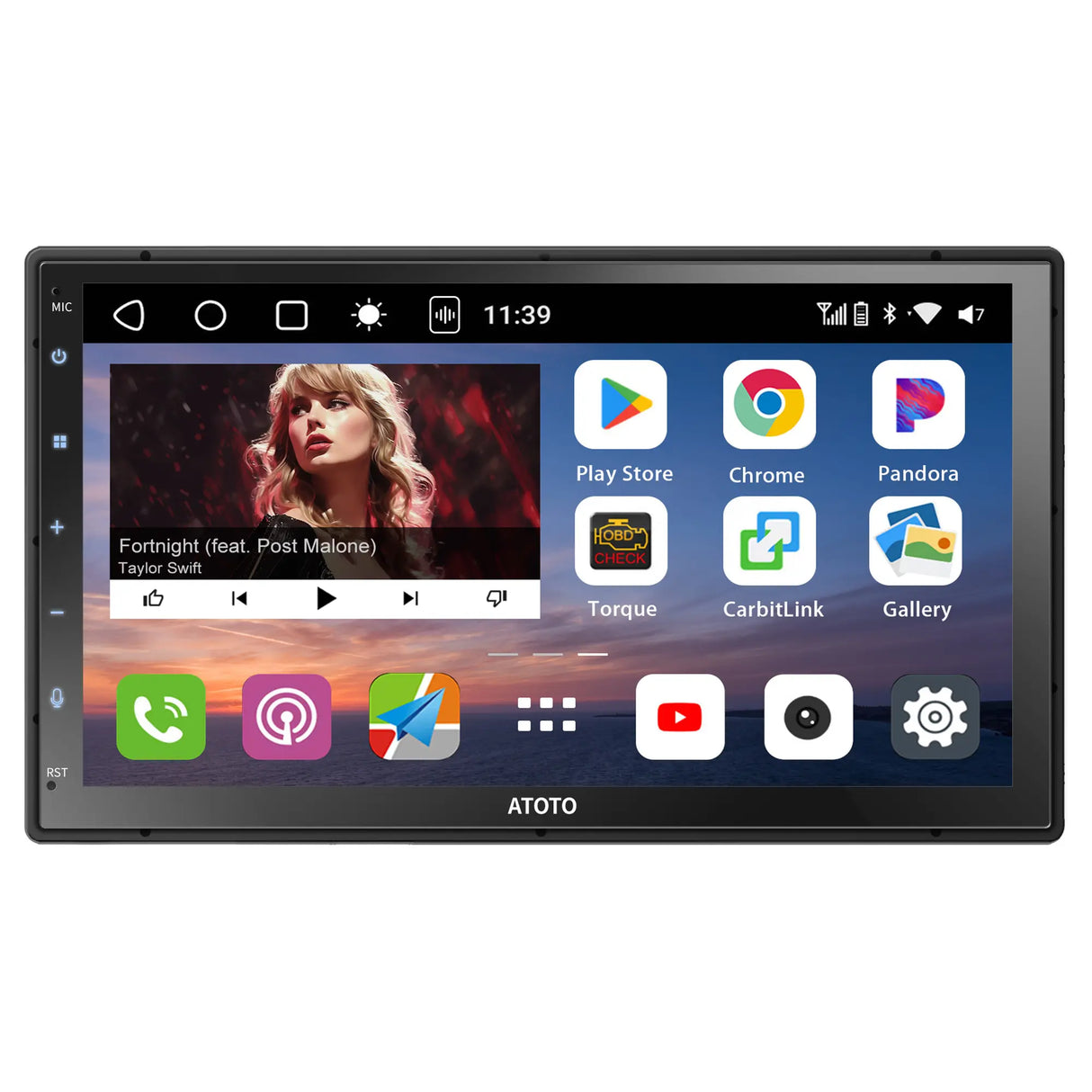 ATOTO S8G2C74MS 8-Core Android Double DIN Car Stereo, Built-in 4G LTE, 7 inch Wireless CarPlay& Android Auto, QLED Fully Laminated Touchscreen, WiFi/BT/USB Tethering, 4G+32G