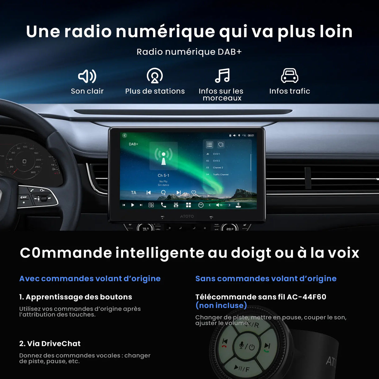 ATOTO X10G110E-R3 Car Stereo Android GPS 10" Radio 4G LTE AI Agent Front & Rear cameras