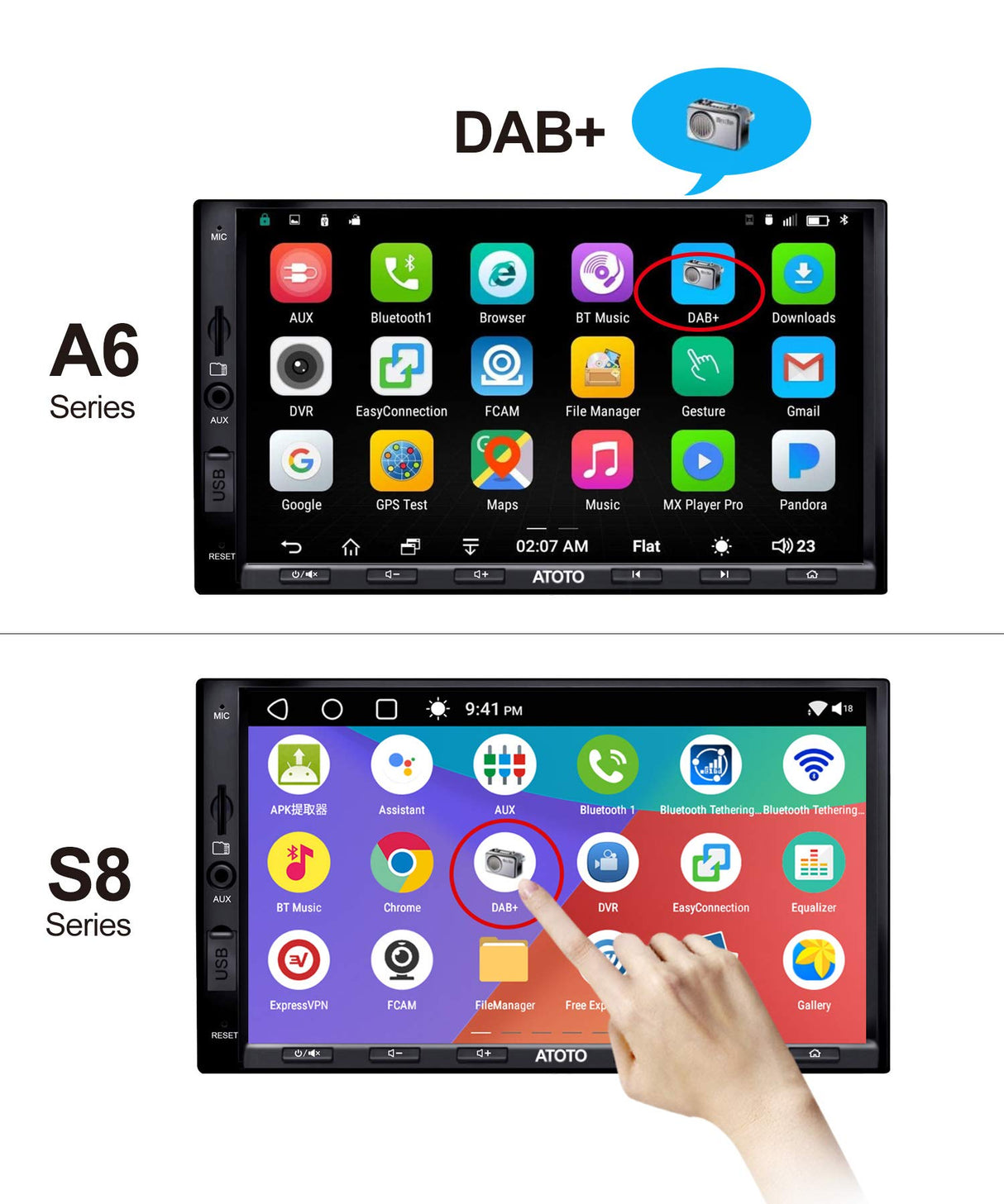 ATOTO AC-4475 USB DAB+ Digital Radio Receiver Dongle – Compatible with ATOTO A5, A6, and S8 Series Android Car Stereos