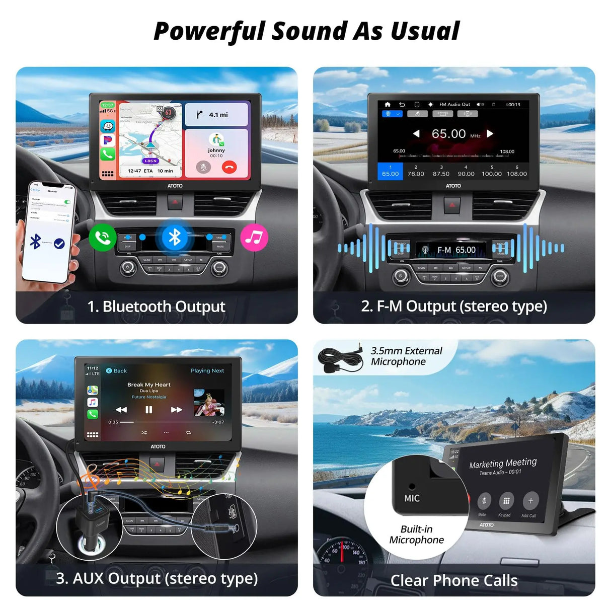 ATOTO P5 9 Pulgadas Radio de Coche Portátil QLED Pantalla táctil, CarPlay inalámbrico & Android Auto inalámbrico, Atenuador automático, Mirrorlink, Bluetooth, Salida AUX/FM, GPS Navi, P509SD-S01