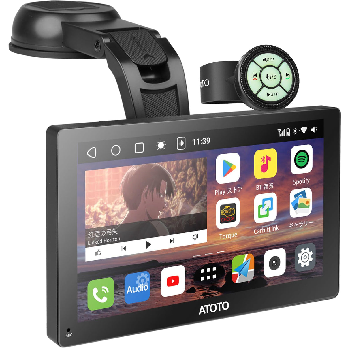 ATOTO P9 Autoradio für tragbares Android mit 7 QLED-Anschlüssen, CarPlay und Android Auto Wireless 2+32 GB, Mirror Link, GPS-Unterstützung, Bluetooth und Bluetooth, WLAN, USB, Bluetooth, HDMI-Anschluss, P907SD