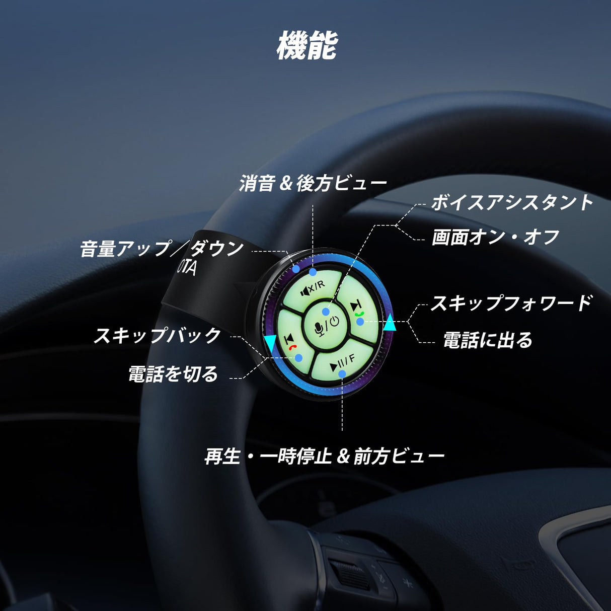 ATOTO AC-44F6 腕時計バンドスタイル無線リモコン、発光ボタン、キーボタン対応。ATOTO P5、P8、P9 ポータブルカーステレオ専用。A5/A6/F7/S8シリーズ非対応