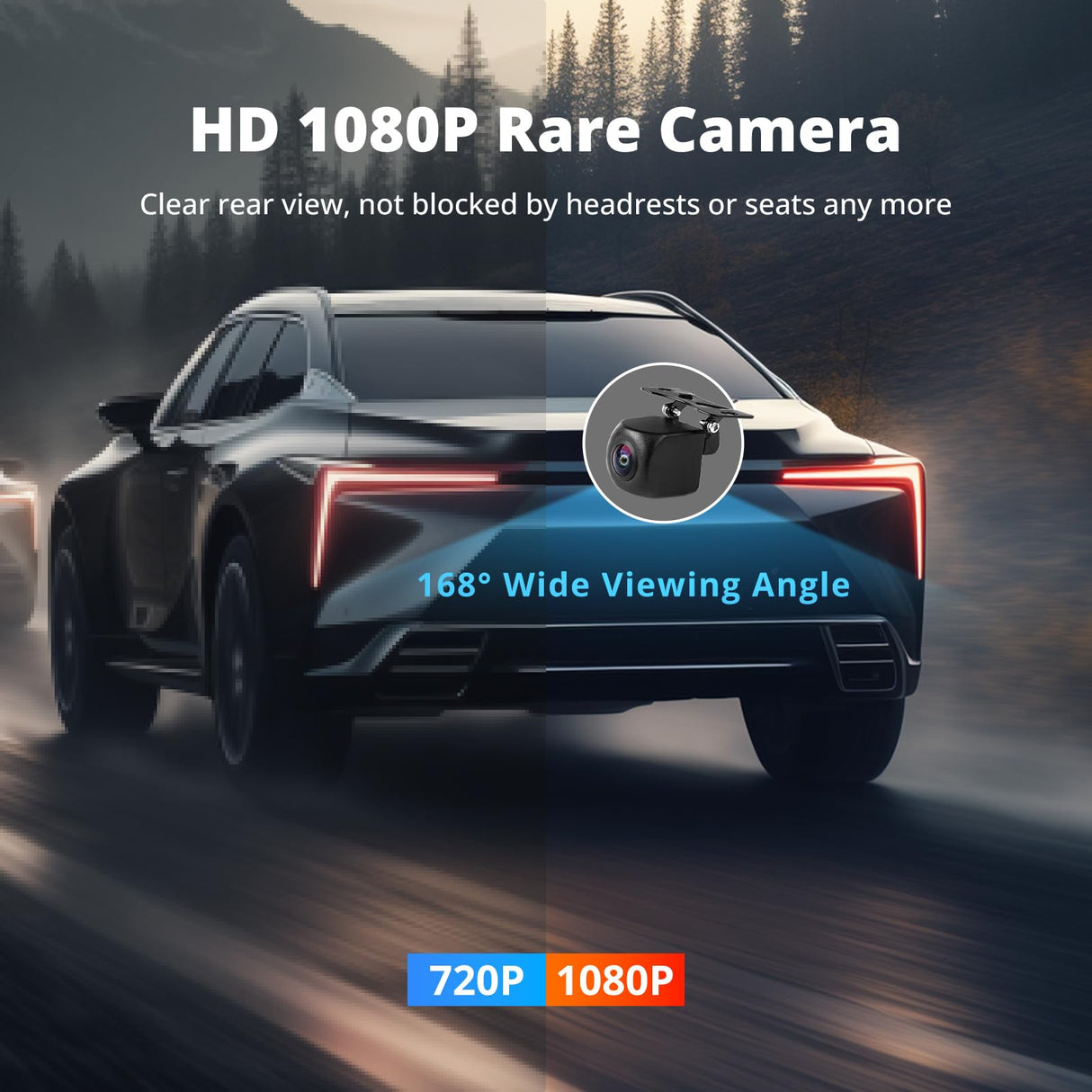 ATOTO AC-HD04LR Caméra de Recul Voiture 1080P HD, Vue Directe sur Écran, Vision Nocturne, Étanche IP67, Grand Angle 168°, Compatible Autoradios ATOTO P5/P9