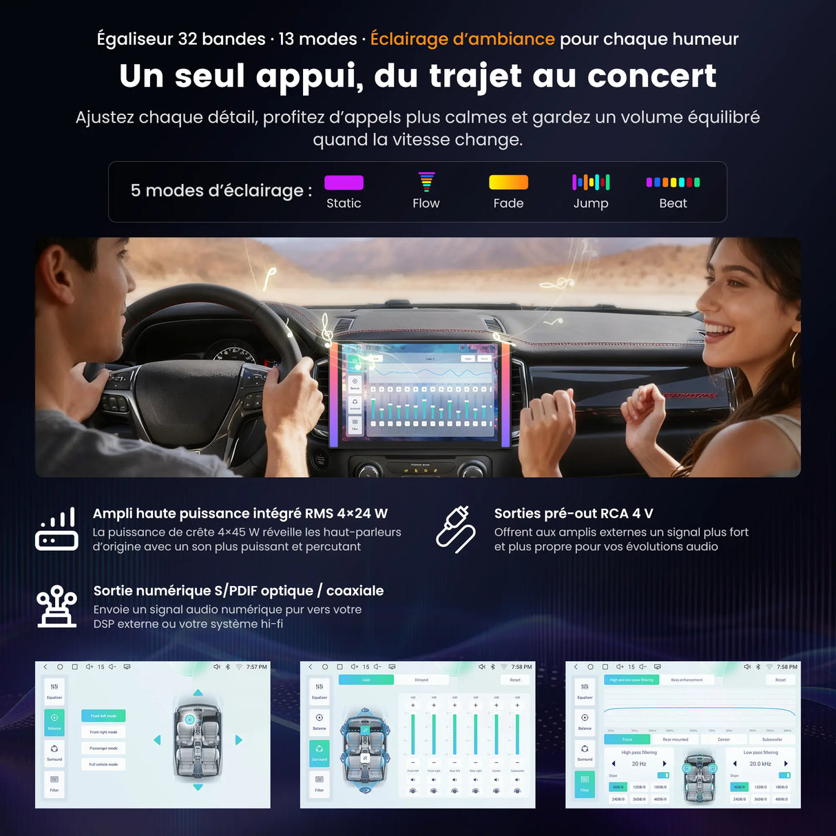 ATOTO A7G225PKL Autoradio Android 2DIN avec écran QLED 12,5", 4G LTE/Wi-FI/Bluetooth, CarPlay et Android Auto sans Fil, Amplificateur Intégré et DSP