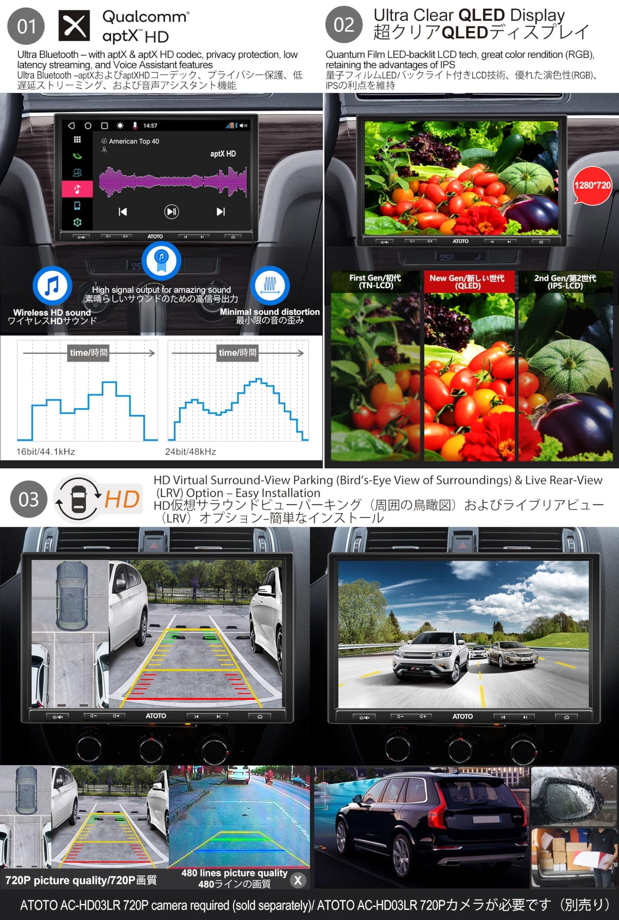 ATOTO S8G2104PR Autoradio 2 DIN 10" QLED, CarPlay Wireless, 2 Bluetooth con aptX HD, Tethering USB, Schermo Diviso, VSV & LRV, Modem 4G Integrato