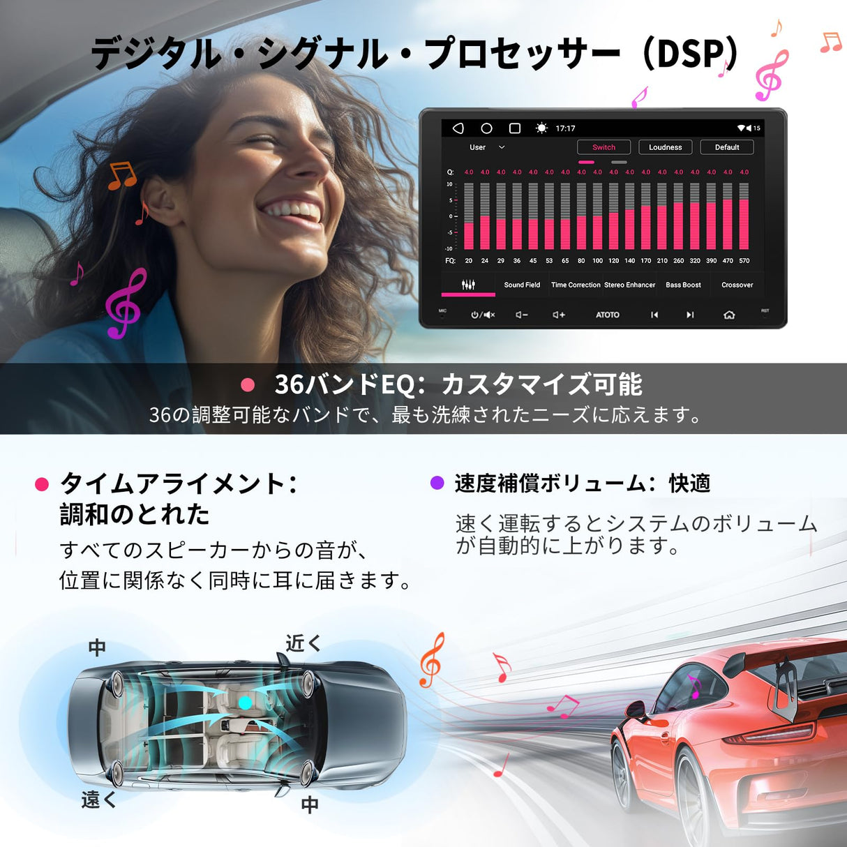 ATOTO A6 PF 9インチ 2DIN Androidディスプレイオーディオ統合カーナビゲーション、ワイヤレスCarPlay、Android Auto無線、IPSディスプレイ、GPS追跡、デュアルBluetooth、WiFi/BT/USBテザリング