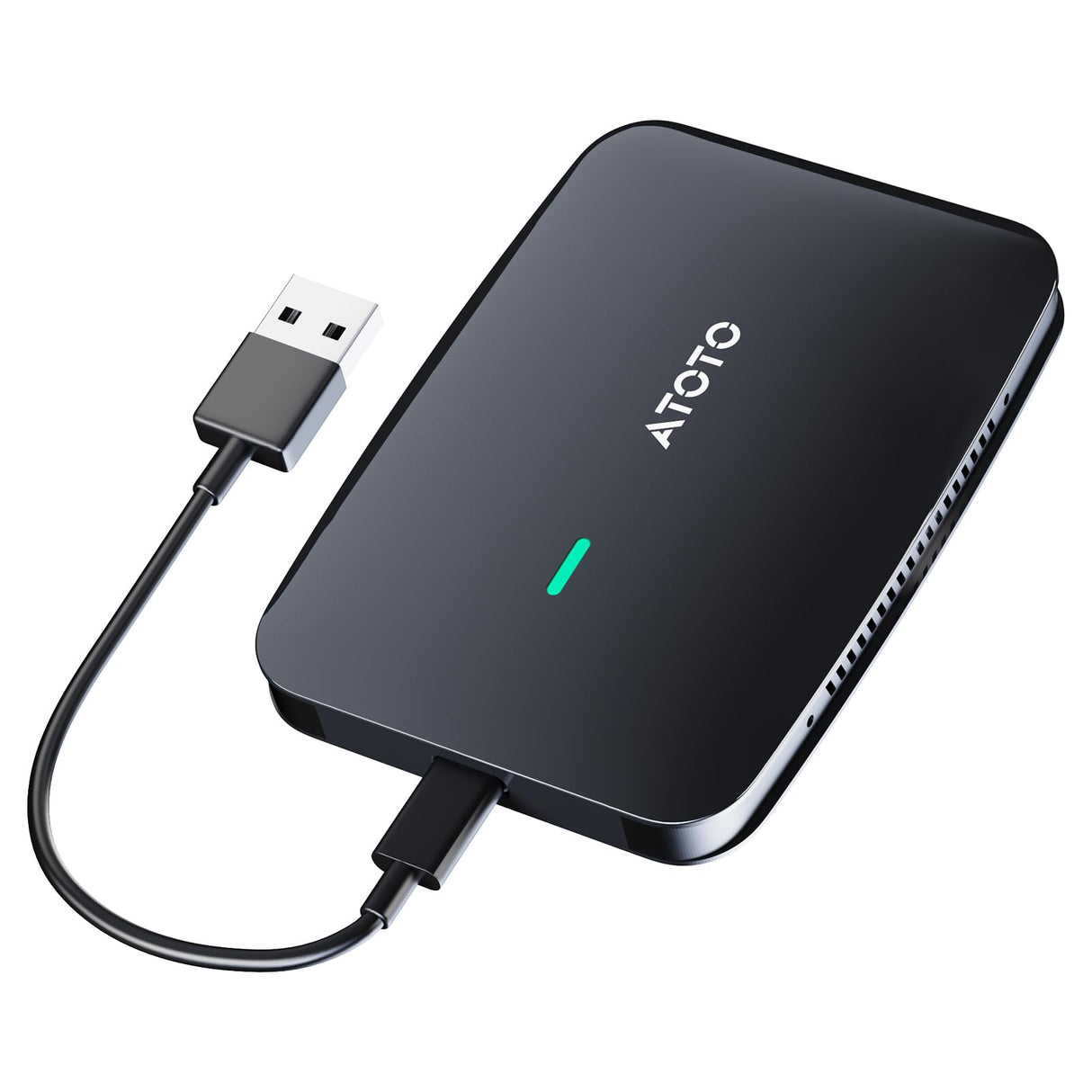 ATOTO CB4A Wireless CarPlay Adapter, AI Box 5-in-1 Car Smart Box with 5G WiFi, Supports Android Auto, YouTube, Netflix – For OEM Wired CarPlay, Plug & Play