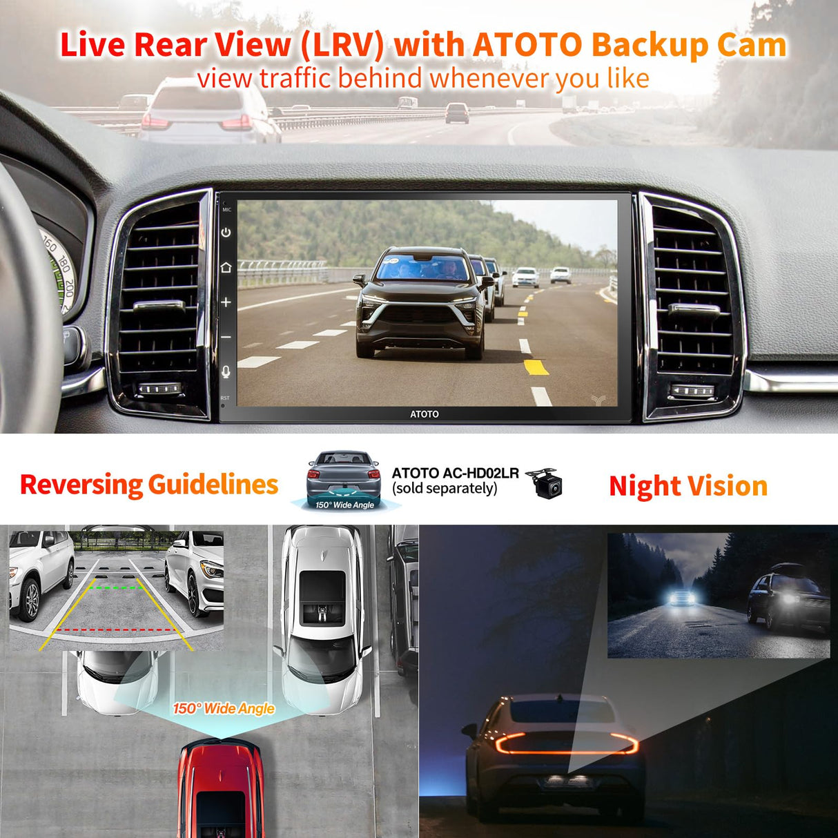 ATOTO F7G2B7WE 7" Double Din Car Stereo, IPS Touch Screen, Wireless CarPlay & Android Auto, Bluetooth 5.3, MirrorLink, GPS Navigation, Voice Control, USB Video & Audio