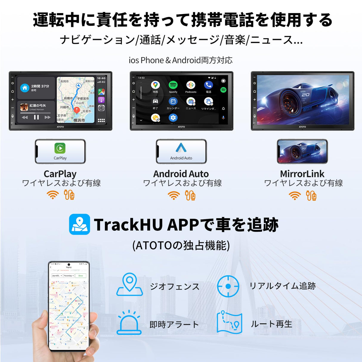A6G2B7PF-2024 7インチ 2DIN Android カーナビ ディスプレイオーディオ