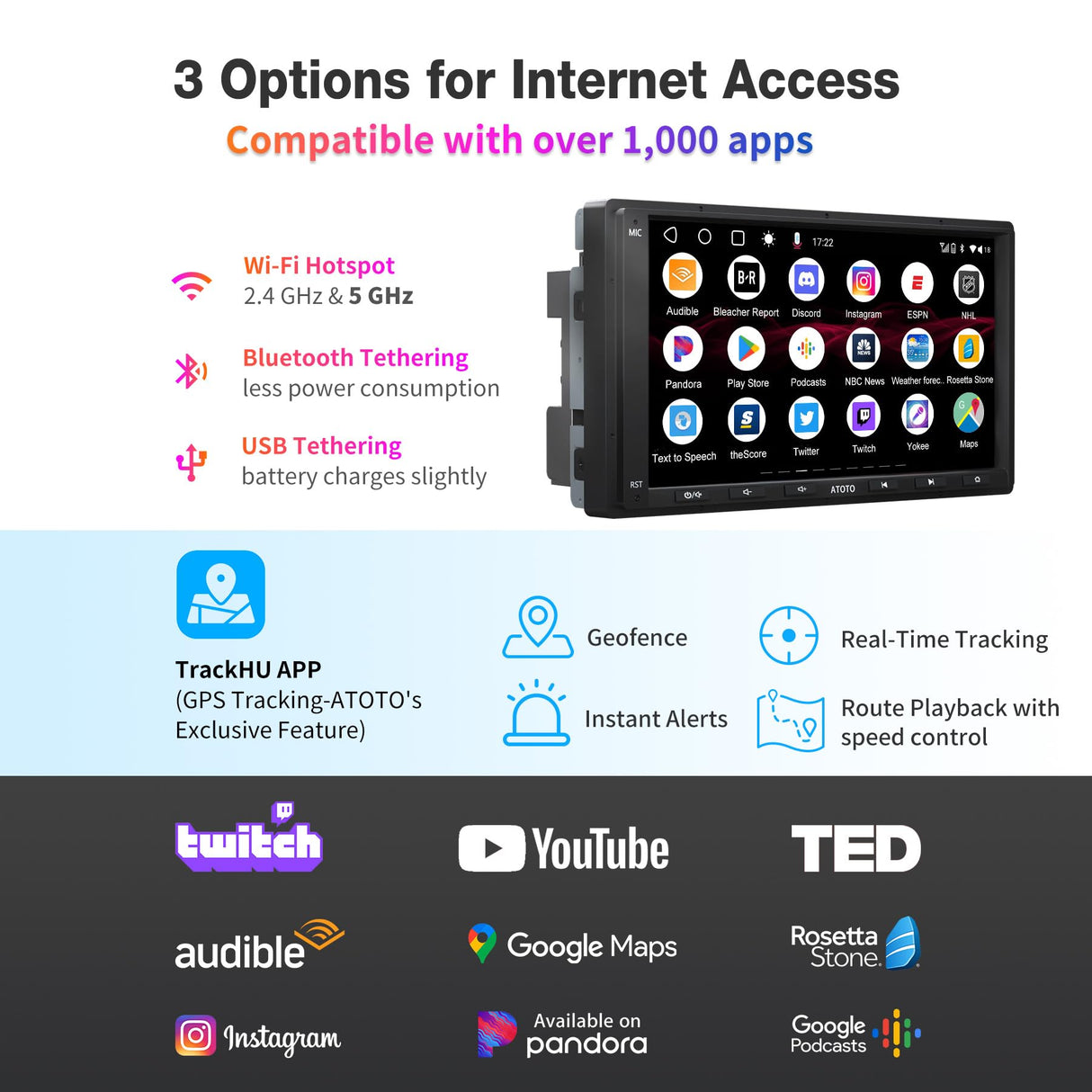 ATOTO A6VW07APF 7" Double Din Car Stereo, Wireless CarPlay & Android Auto, Dual Bluetooth, HD LRV, 2G+32G, Compatible with VW Volkswagen/Golf/Polo/Tiguan/Passat