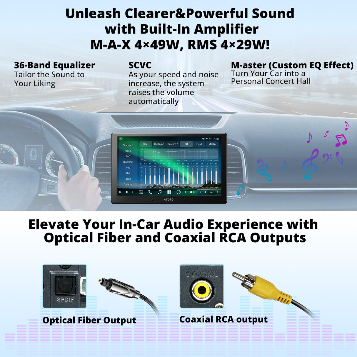 ATOTO X10G211E 10" Double Din Car Stereo, QLED Display, 8GB+128GB, Wireless CarPlay & Android Auto, 4G LTE, Dual Noise Cancellation Microphone, 2 Phone Connection, HDMI Input, GPS Tracker, AI Android System