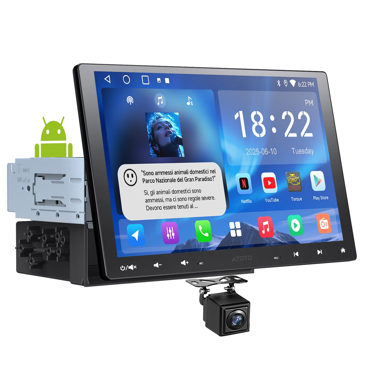atoto a5l 10" autoradio con telecamera
