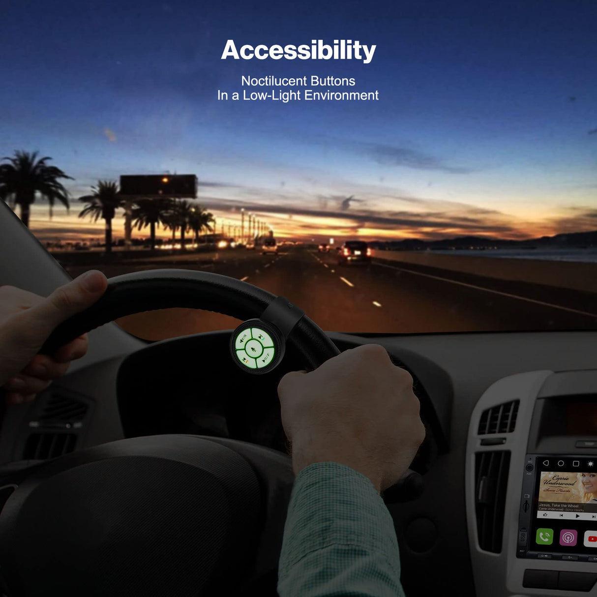 ATOTO AC-44F5 Telecomando Wireless Stile Cinturino con Pulsanti Luminosi, Plug and Play – Solo per Autoradio ATOTO (X10, F7, S8), Non Compatibile con A5/A6/S8 PN/S8 UN/S8 MS