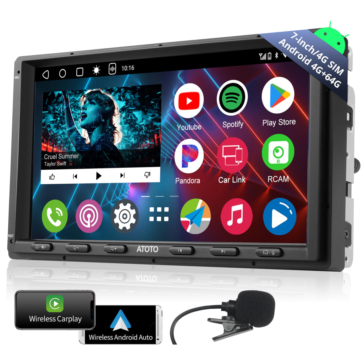 double din with wireless android auto