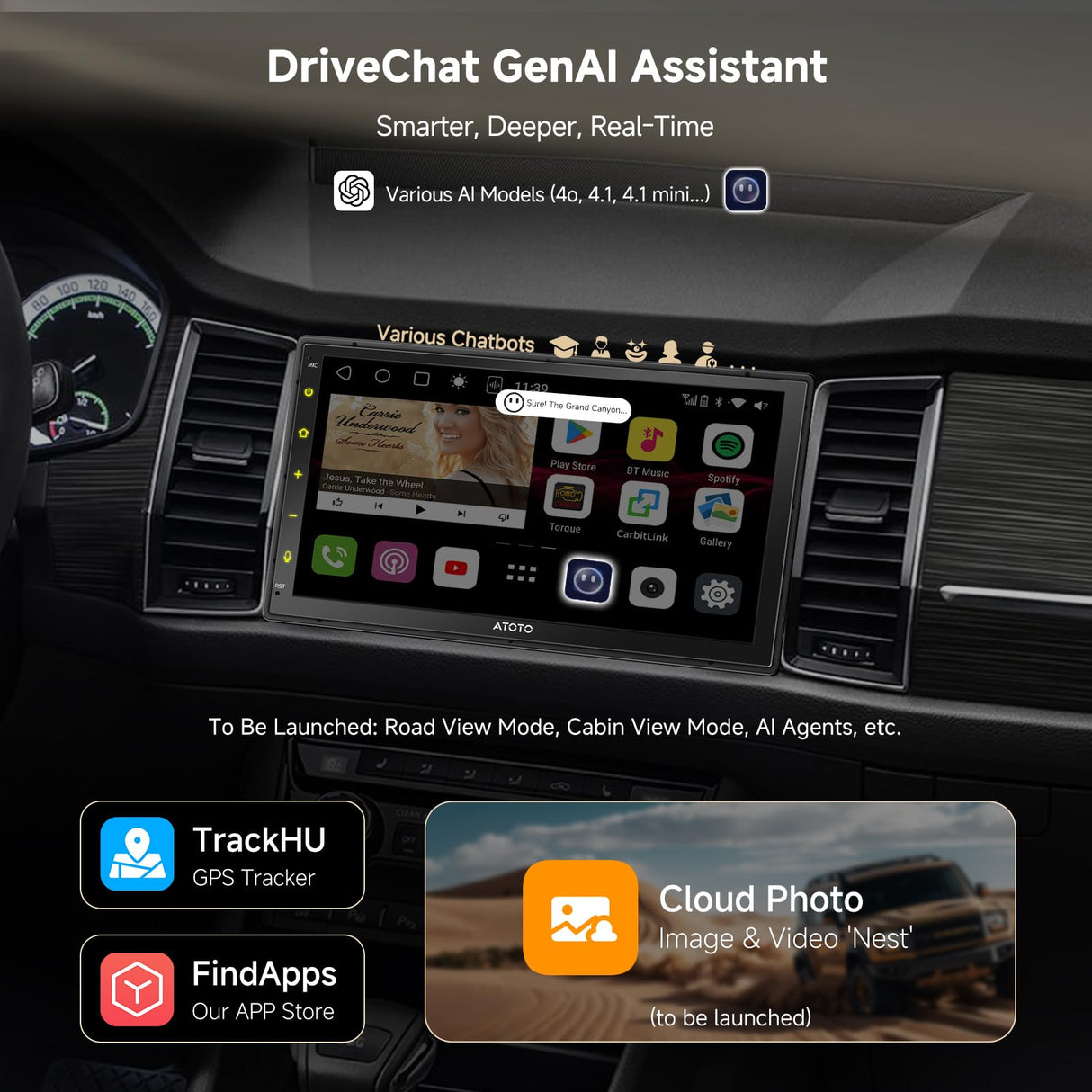 ATOTO S8G2A78UL 7 pollici Autoradio Android con Navigazione, Wireless CarPlay e Android Auto, Doppio Bluetooth con aptX HD, VSV e LRV, Modem 4G integrato