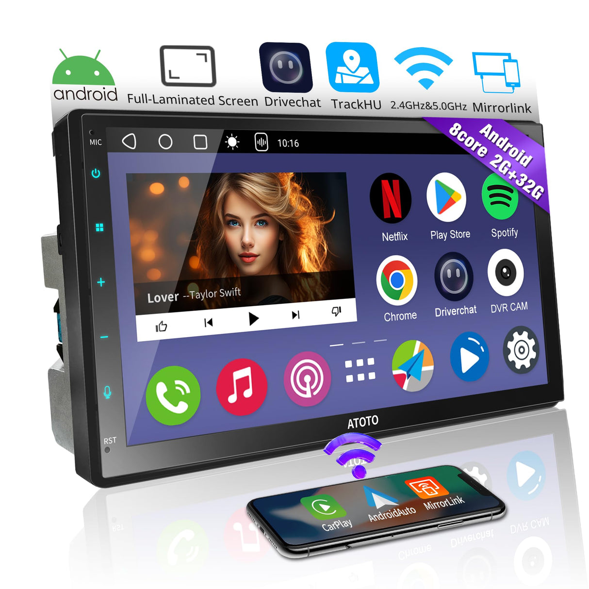 7" android double din stereo