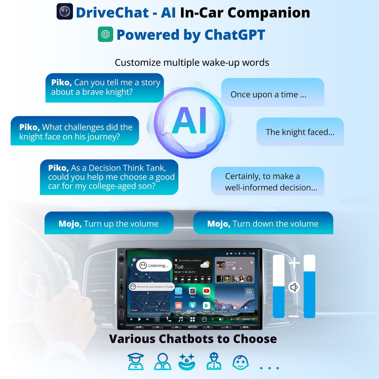 ATOTO X10G2A7E 10" Double Din Car Stereo with Backup Camera, Wireless CarPlay & Android Auto, Dual Bluetooth, GPS Navigation, AI Voice Control, HDMI Input, 36-Band EQ, 4G LTE