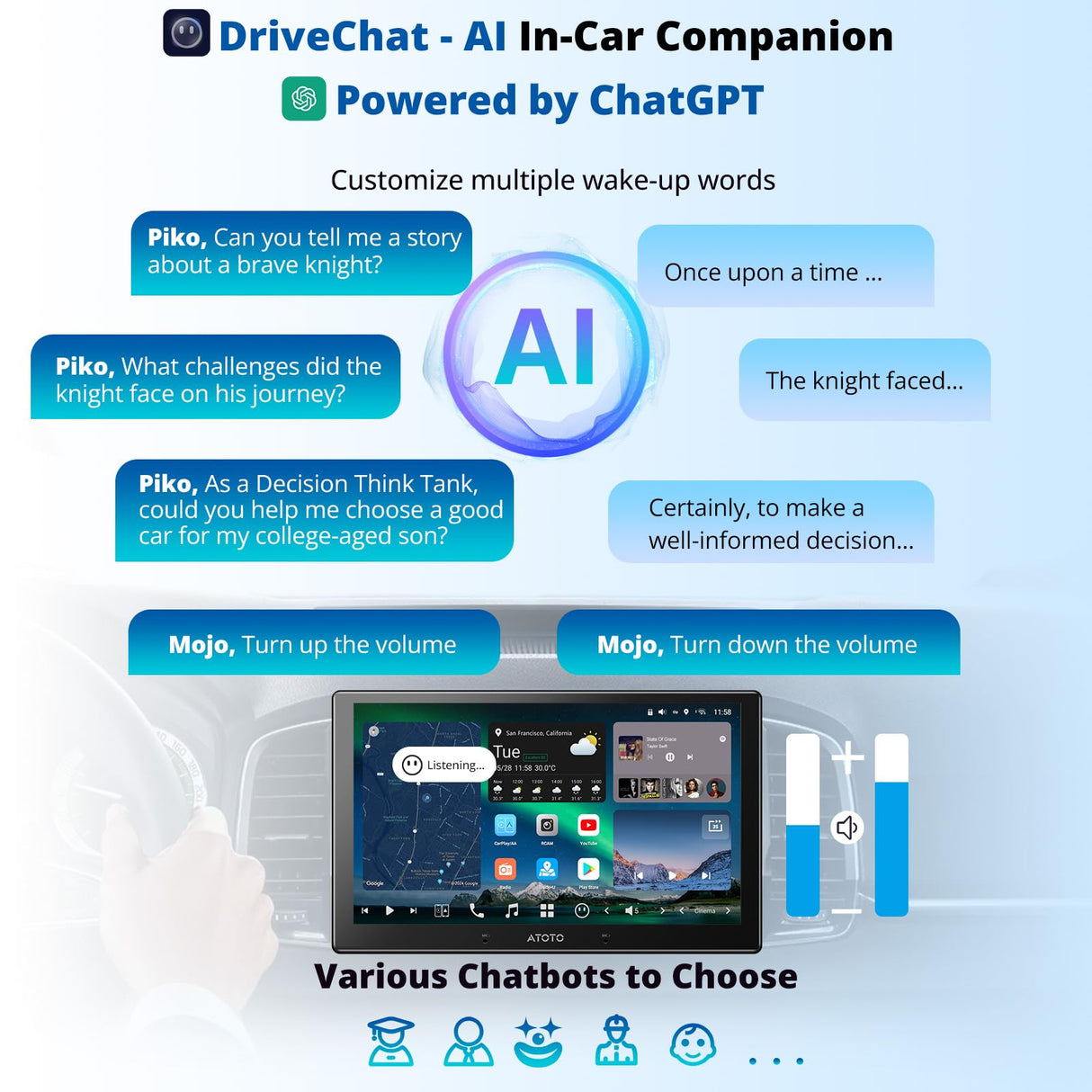 ATOTO X10G211E 10" Double Din Car Stereo, 8+128G, 4G LTE, Wireless CarPlay & Android Auto, Dual Microphone, Camera Input, AI Voice Assistant, GPS Tracking, Dual Bluetooth, 36B-EQ, HDMI Input