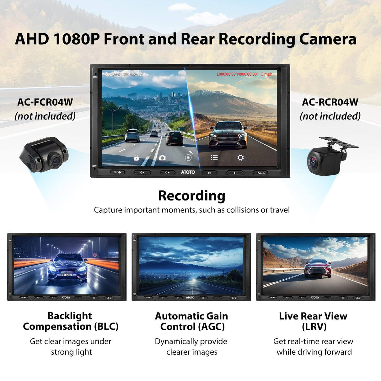 ATOTO S8G2A74MS Radio 2 Din Android 7" 4G+32G, CarPlay y Android Auto Inalámbricos, 4G LTE Integrado, GPS, Bluetooth Dual, MirrorLink, HD LRV, SCVC