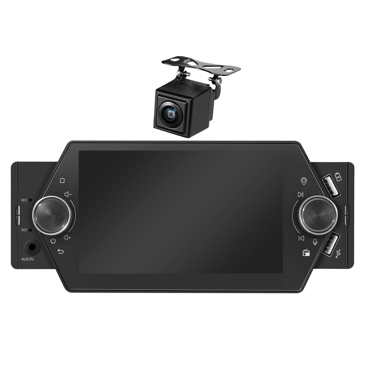 ATOTO A5LG1A5T 5" Android 1 Din Autoradio mit Rückfahrkamera, Kabelloses CarPlay & Android Auto, WiFi/BT/USB Tethering, MirrorLink, RDS/FM/GPS, Sprachsteuerung, 2G+32G