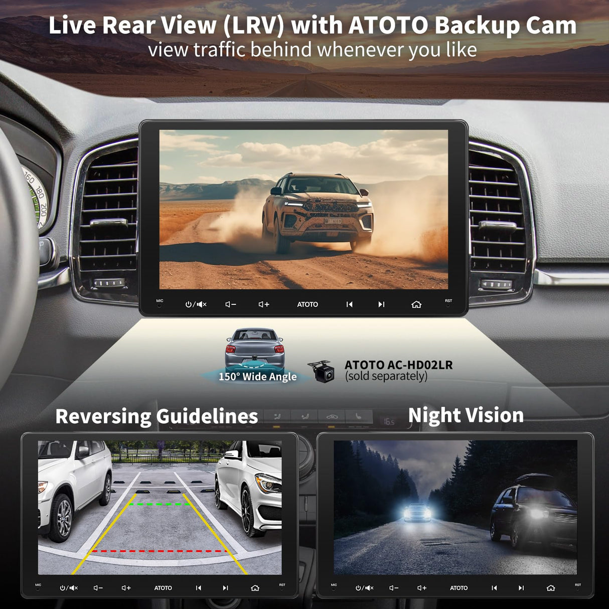 ATOTO F7G209WE 9" Double Din Car Stereo with Touchscreen, Wireless CarPlay & Android Auto, Bluetooth, FM/AM/RDS Radio, Phone Mirror Link, Voice Control, HD Rearview, GPS Navigation