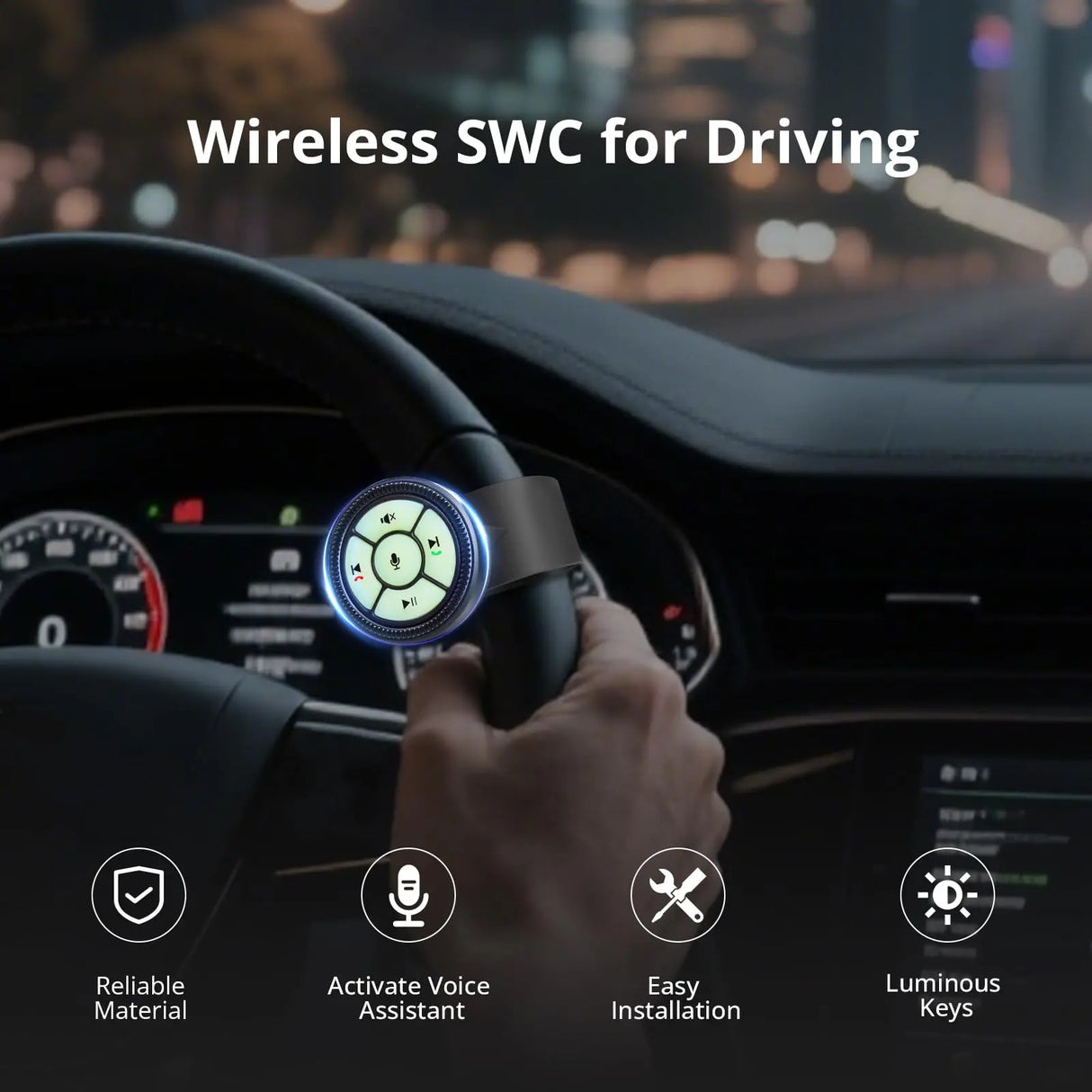 ATOTO AC-44F8 Universal Steering Wheel Remote Control with Custom Key Mapping & Luminous Buttons