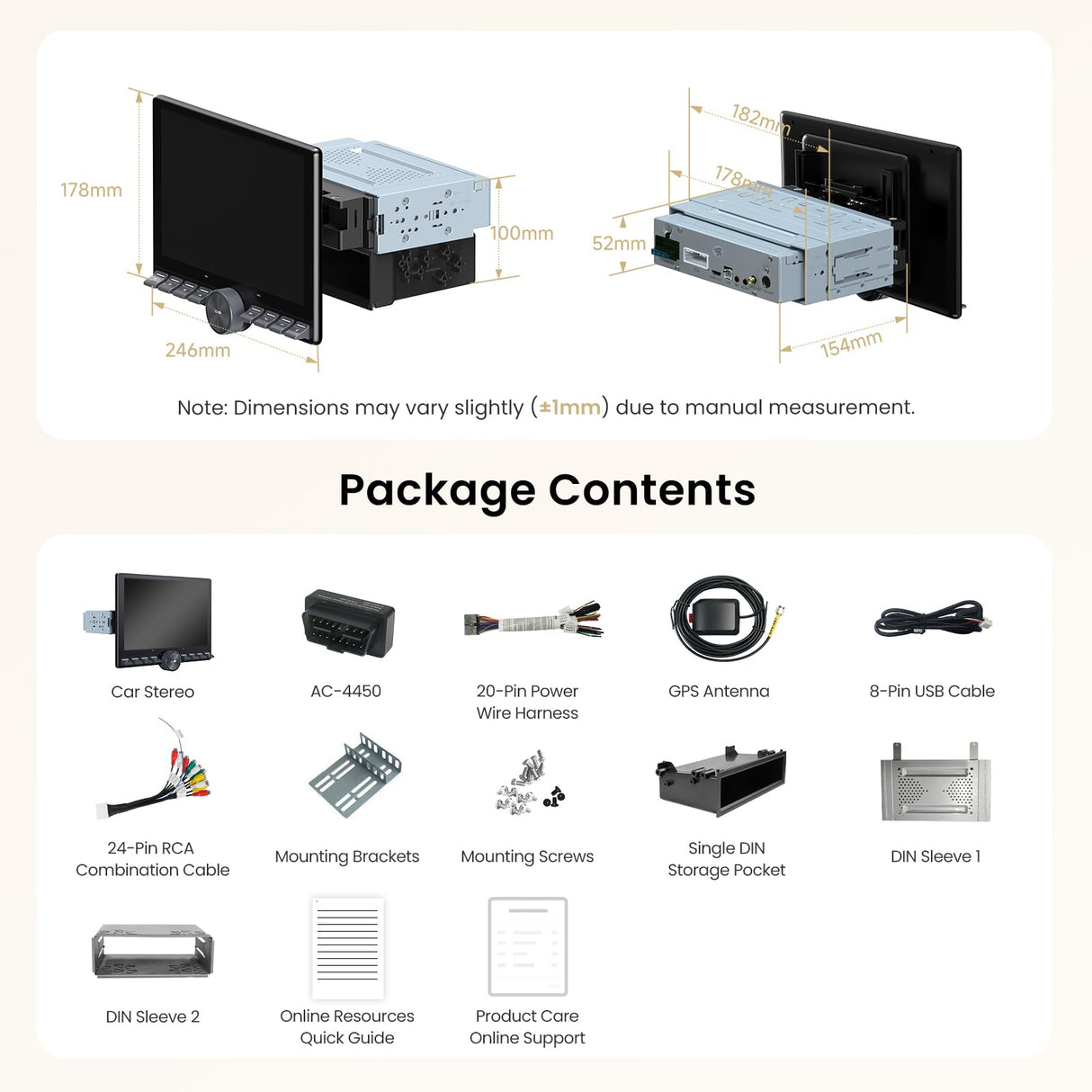 ATOTO A5LG110PT 10.1インチ QLED Android ディスプレイオーディオ(1DIN/2DIN対応)OBD2対応・ワイヤレスCarPlay/Android Auto・AIチャット搭載・WiFi/Bluetooth・2GB+32GB