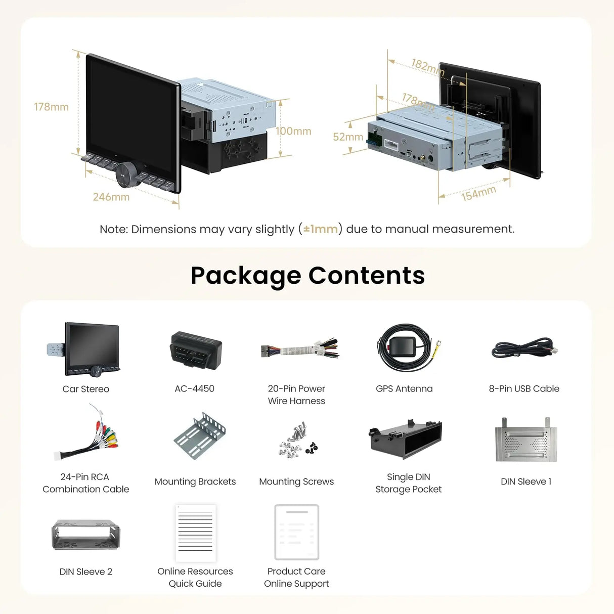 ATOTO A5LG110PT A5L 10.1" QLED Android Car Stereo with OBD2 Scanner, Single/Double Din, 2GB+32GB, Wireless CarPlay & Android Auto, Floating QLED Touch & Button Screen, Built-in AI Chat, WiFi/Bluetooth