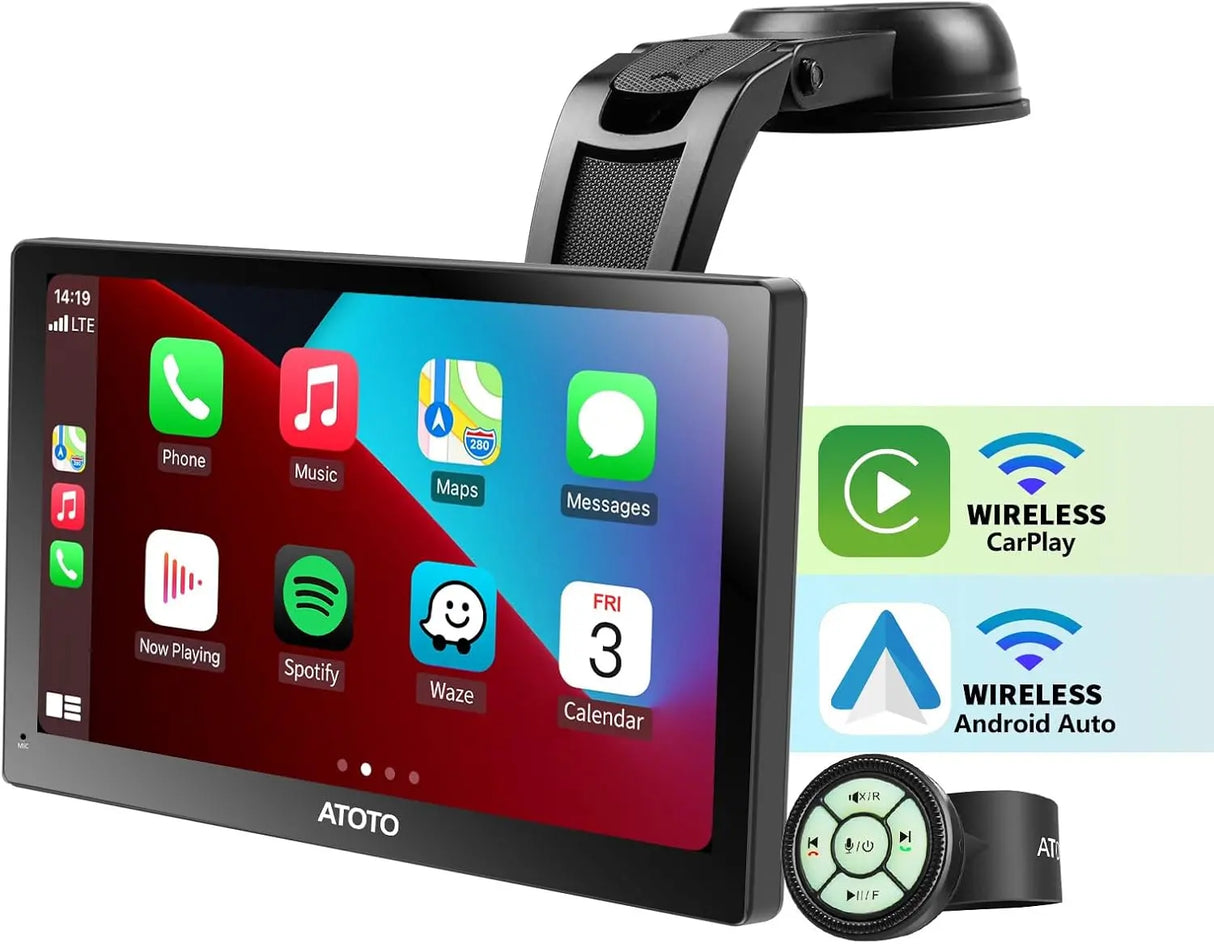 ATOTO P8 GPS Pour Voiture 7" - Android Auto/CarPlay Sans Fil, Double Caméra 1080P, WDR, Variateur Auto, Charge Rapide