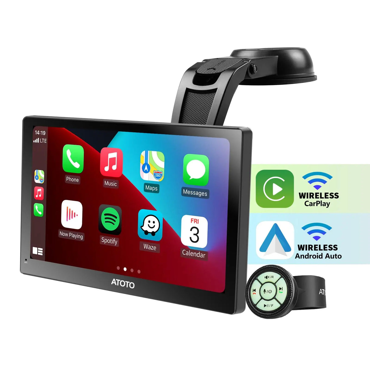 ATOTO P8 GPS Pour Voiture 7" - Android Auto/CarPlay Sans Fil, Double Caméra 1080P, WDR, Variateur Auto, Charge Rapide