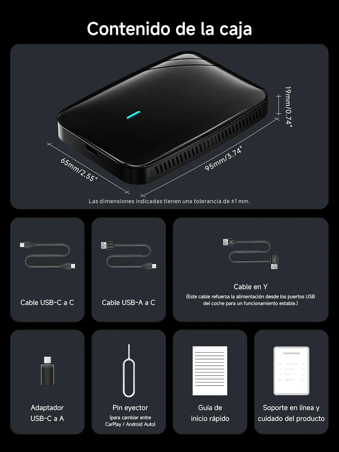 CB4A Adaptateur sans fil CarPlay 2 Go + 16 Go Magic Box