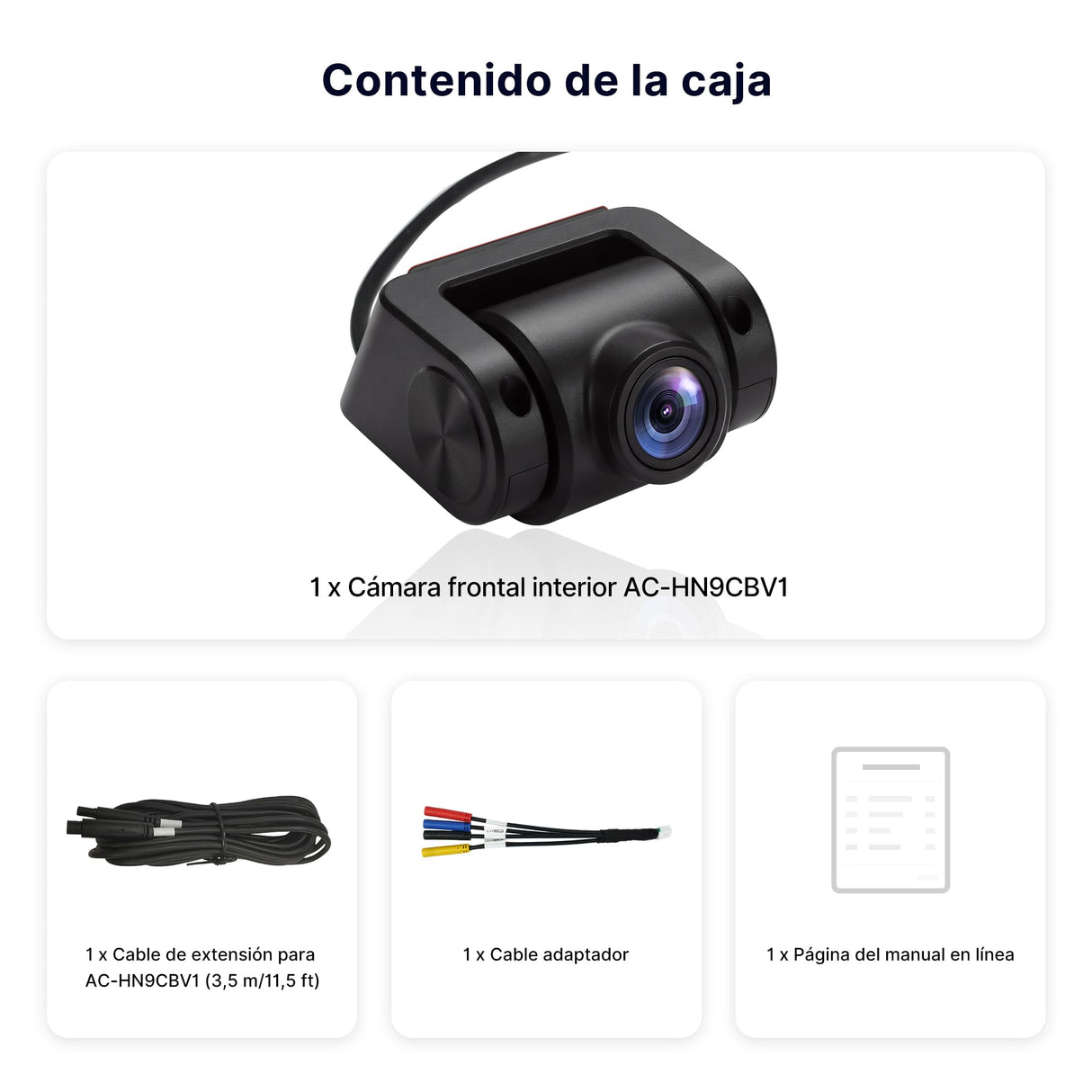 ATOTOEXCEL Cámara Interior, Orientada Atrás (Montada Delante) con AHD 1080p,30fps,Visión Noct. Starlight,Gran Angular 135°,Grabación en Bucle Modo Aparcamiento Solo Compatible con Serie V10,AC-HN9CBV1