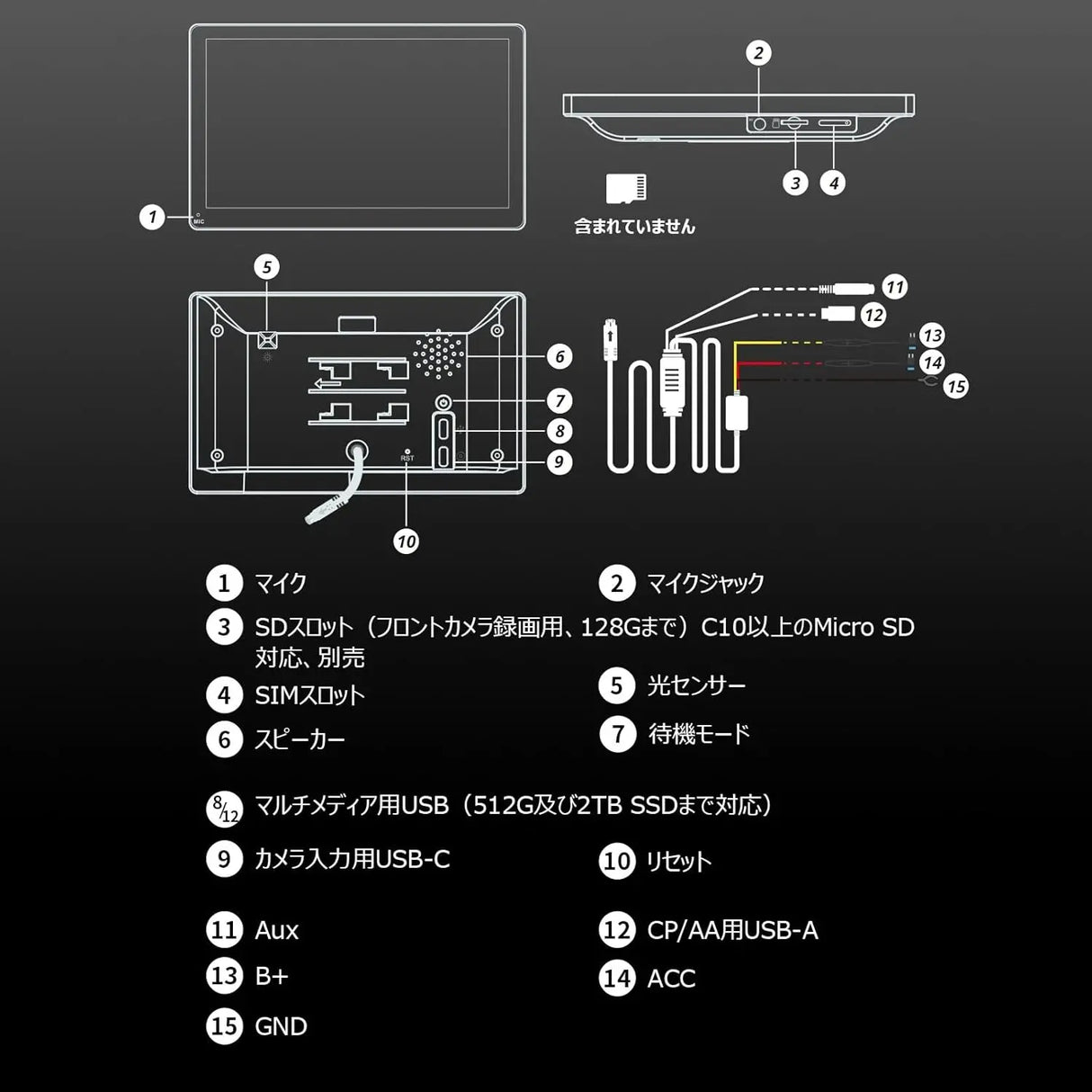 ATOTO P9 9インチポータブルナビ リアカメラ付き、4G LTE対応、ワイヤレスAndroid Auto/CarPlay、4G+32G、1280×720 QLEDディスプレイ、Bluetooth、GPS、HDMI、4音声出力