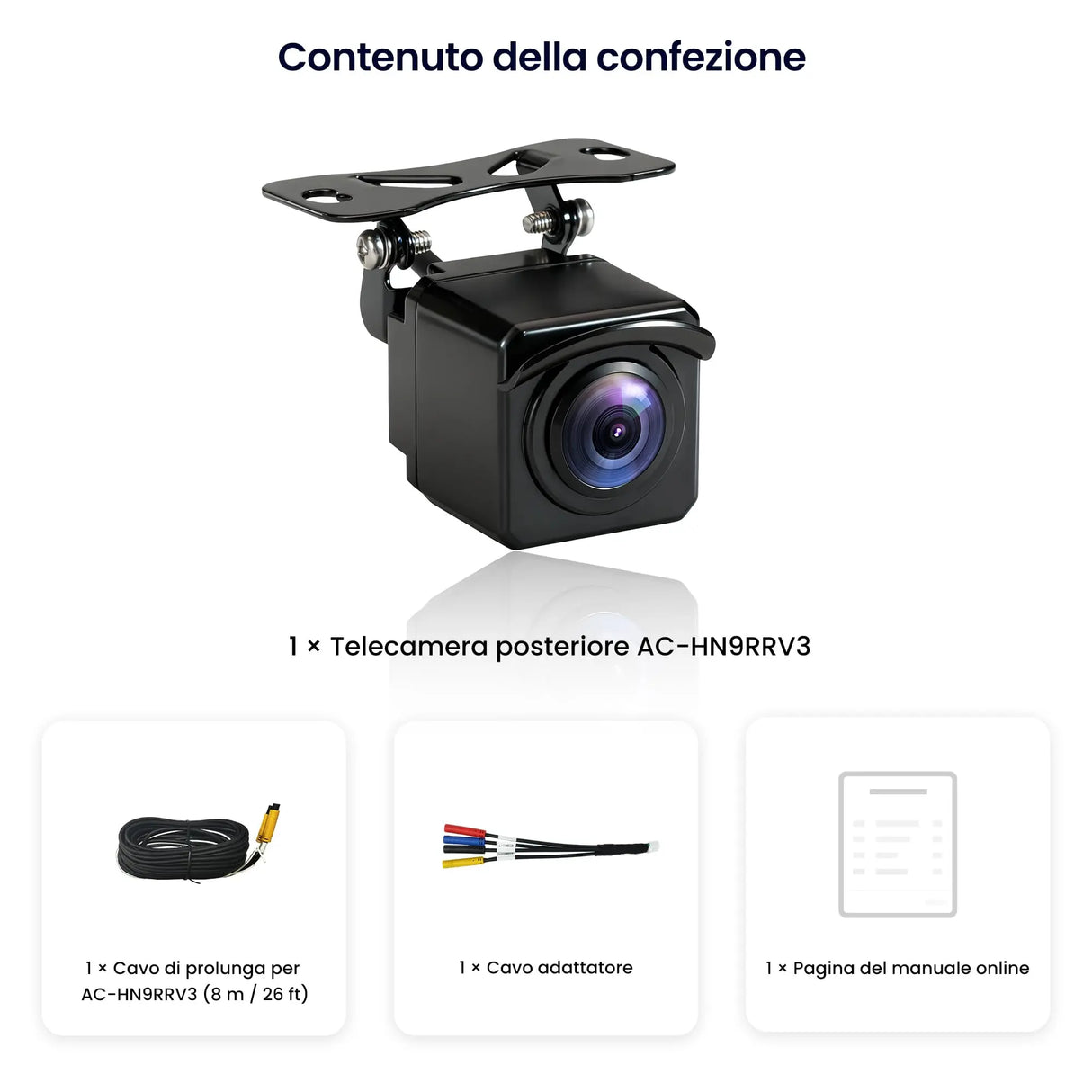 ATOTO AC-HN9RRV3 AHD 1080p Rear Camera, 134° Wide-Angle, Starlight Night Vision, IP67 Waterproof, G-Sensor, Parking Mode, Loop Recording, V10 Series