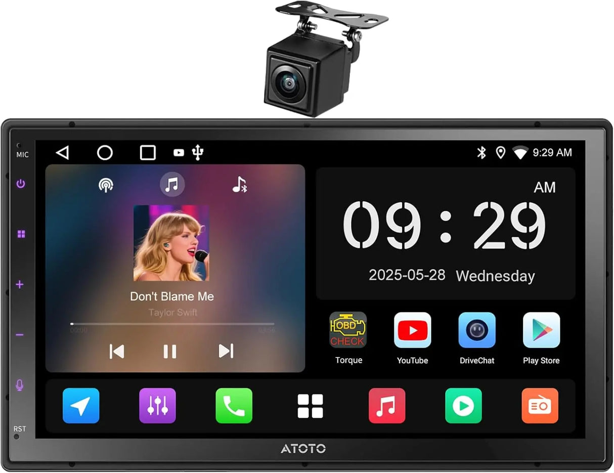 ATOTO A5LG2B7T 7" Double-DIN Android Head Unit with Wireless CarPlay & Android Auto, ChatGPT-AI, GPS, WiFi/BT/USB, 24-EQ DSP, 4x45 AMP