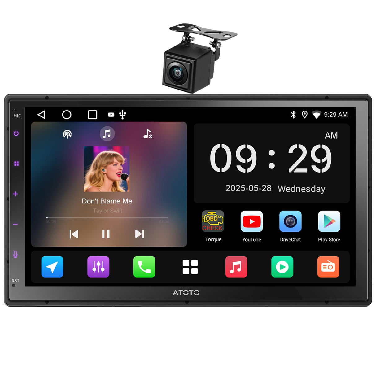 ATOTO A5LG2B7T 7" Double-DIN Android Head Unit with Wireless CarPlay & Android Auto, ChatGPT-AI, GPS, WiFi/BT/USB, 24-EQ DSP, 4x45 AMP