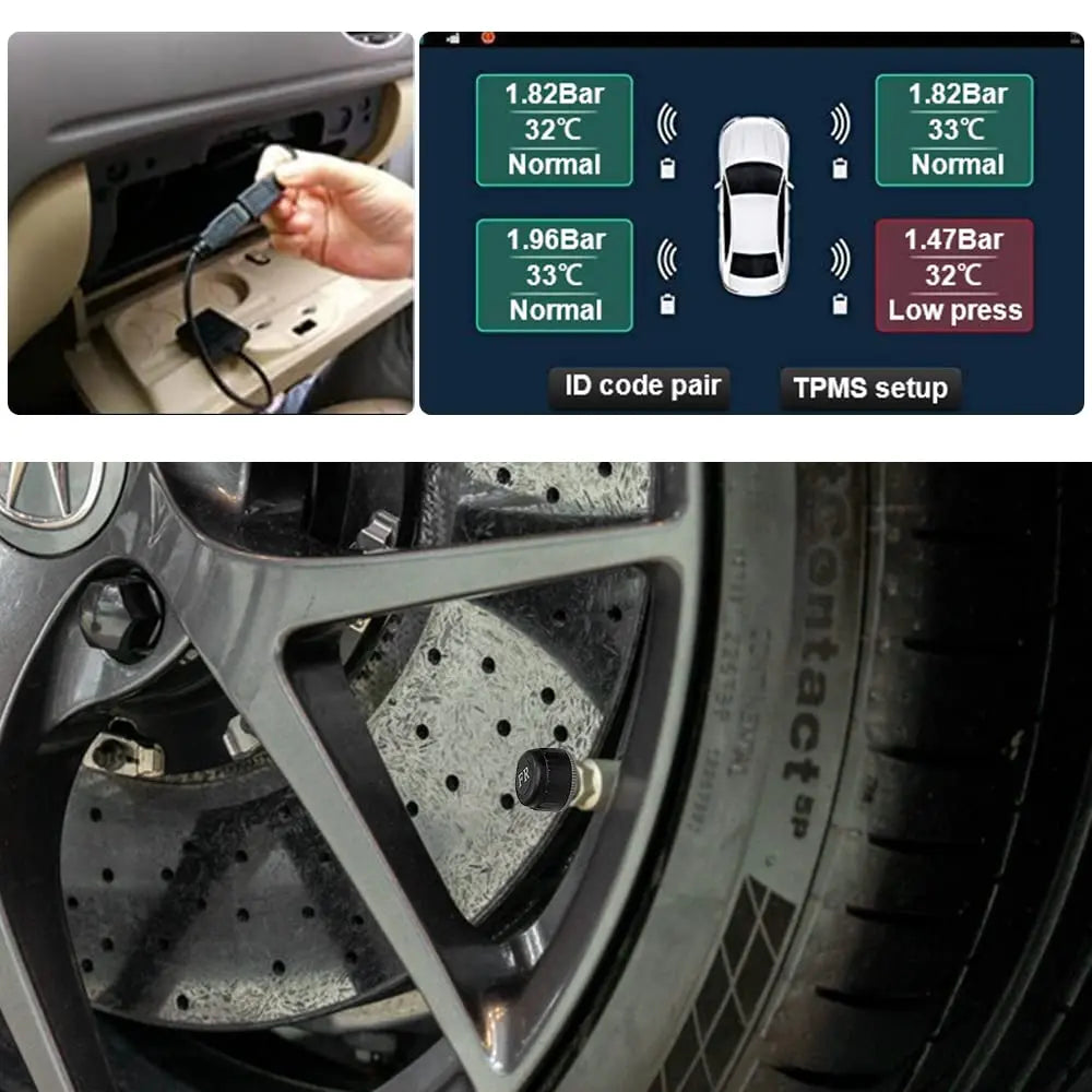 ATOTO AC-UTP1 USB TPMS Tire Pressure Monitoring Sensors for A5, A6, S8, X10, P9 Android Car Stereo Models (External Sensors)