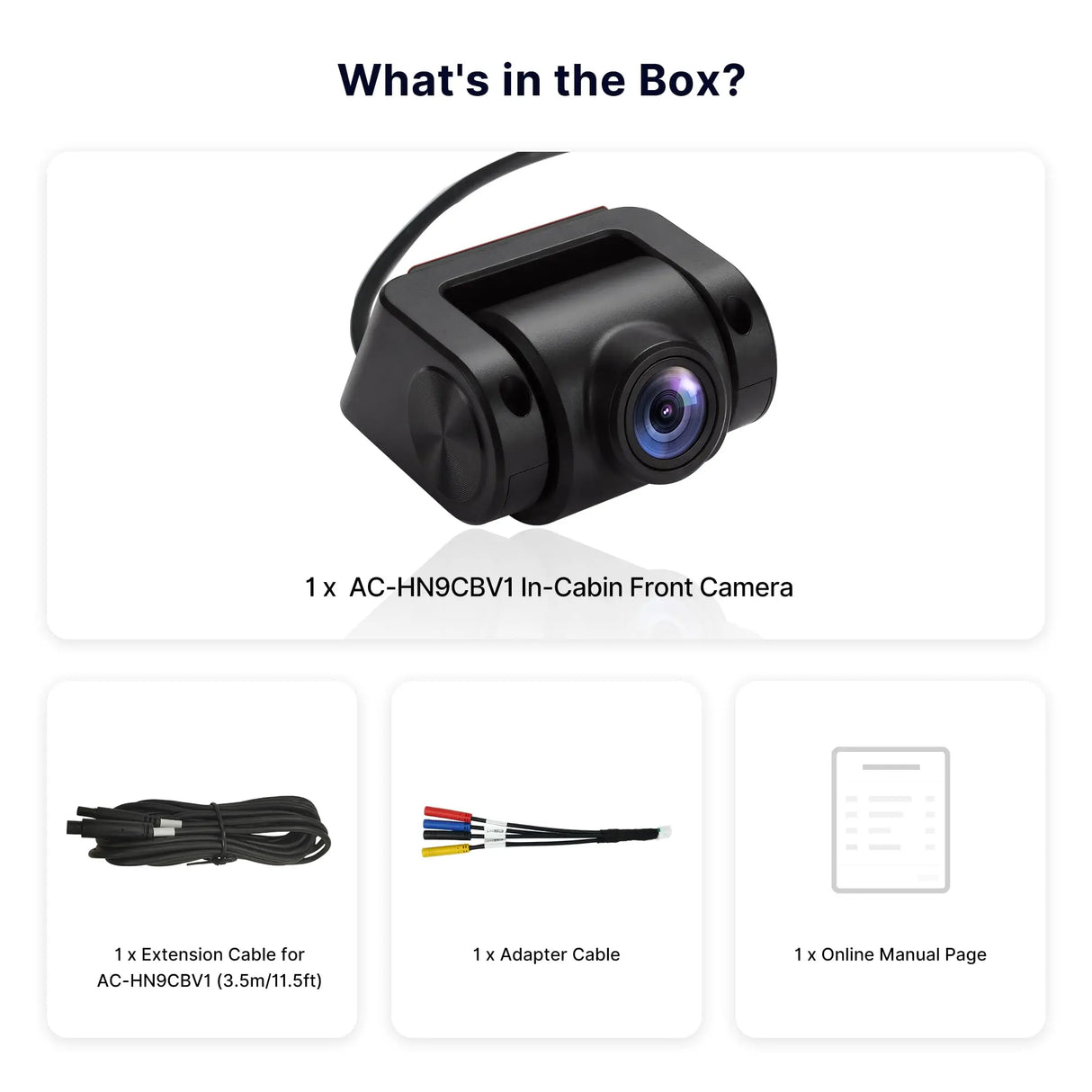 ATOTO AC-HN9CBV1 In-Cabin Camera, Rearward-Facing AHD 1080p 30fps, Starlight Night Vision, 135° Wide-Angle, Parking Mode – Only for ATOTO V10 Series