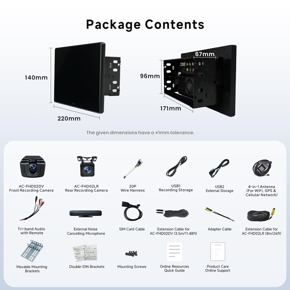 ATOTO X10G209E 9" Double Din Radio with 1080P Dual Dash Cam, Android 8+128G, Wireless CarPlay/Android Auto, HDMI-in & SPDIF Output, DSP, 4G/WiFi, GPS, AI Voice