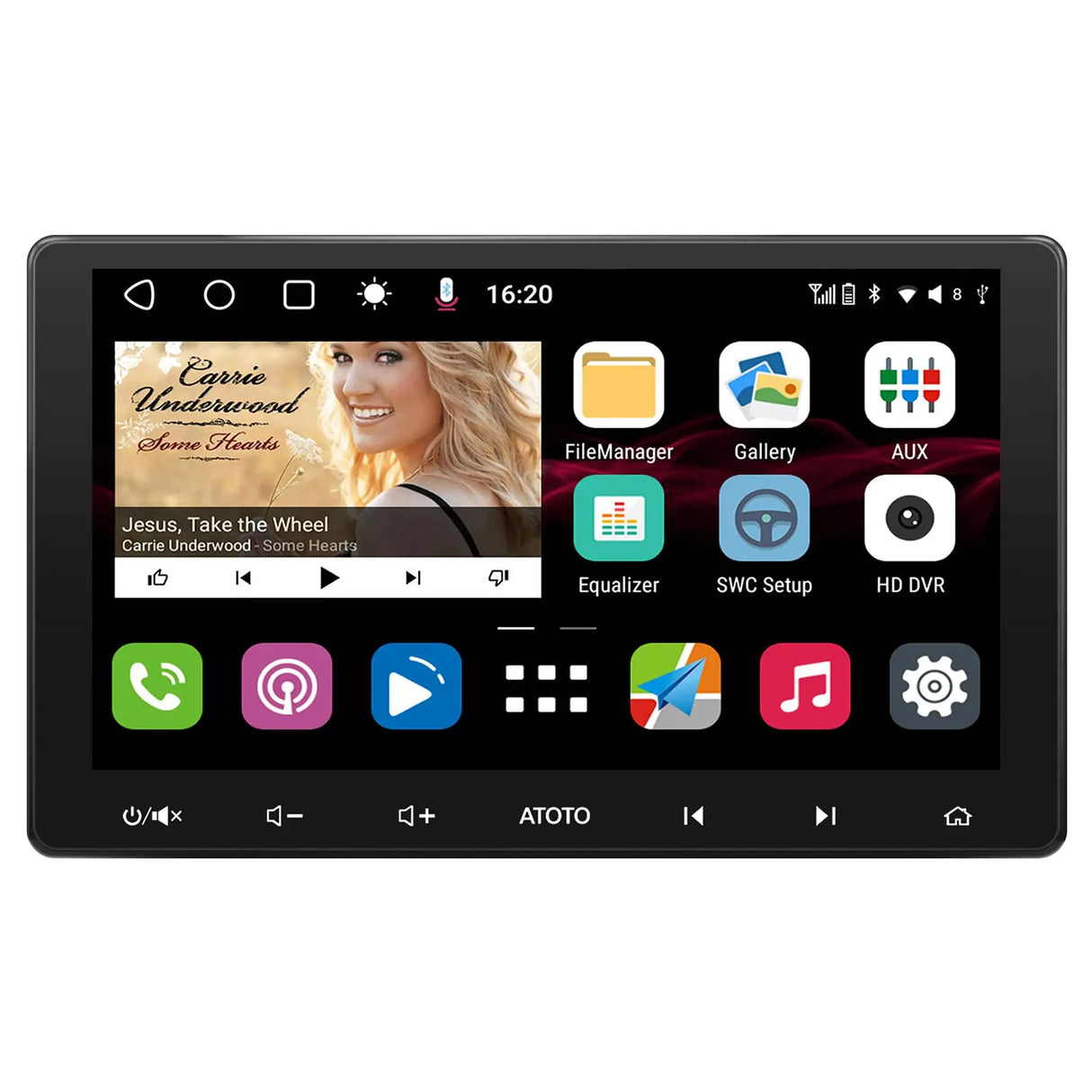 ATOTO S8 Lite 10.1inch Double Din Android Car Stereo Receiver, Compatible with Wireless Apple CarPlay & Android Auto, Dual Bluetooth, WiFi/BT/USB Tethering Internet, LRV, 2G+32G, S8G2113LT