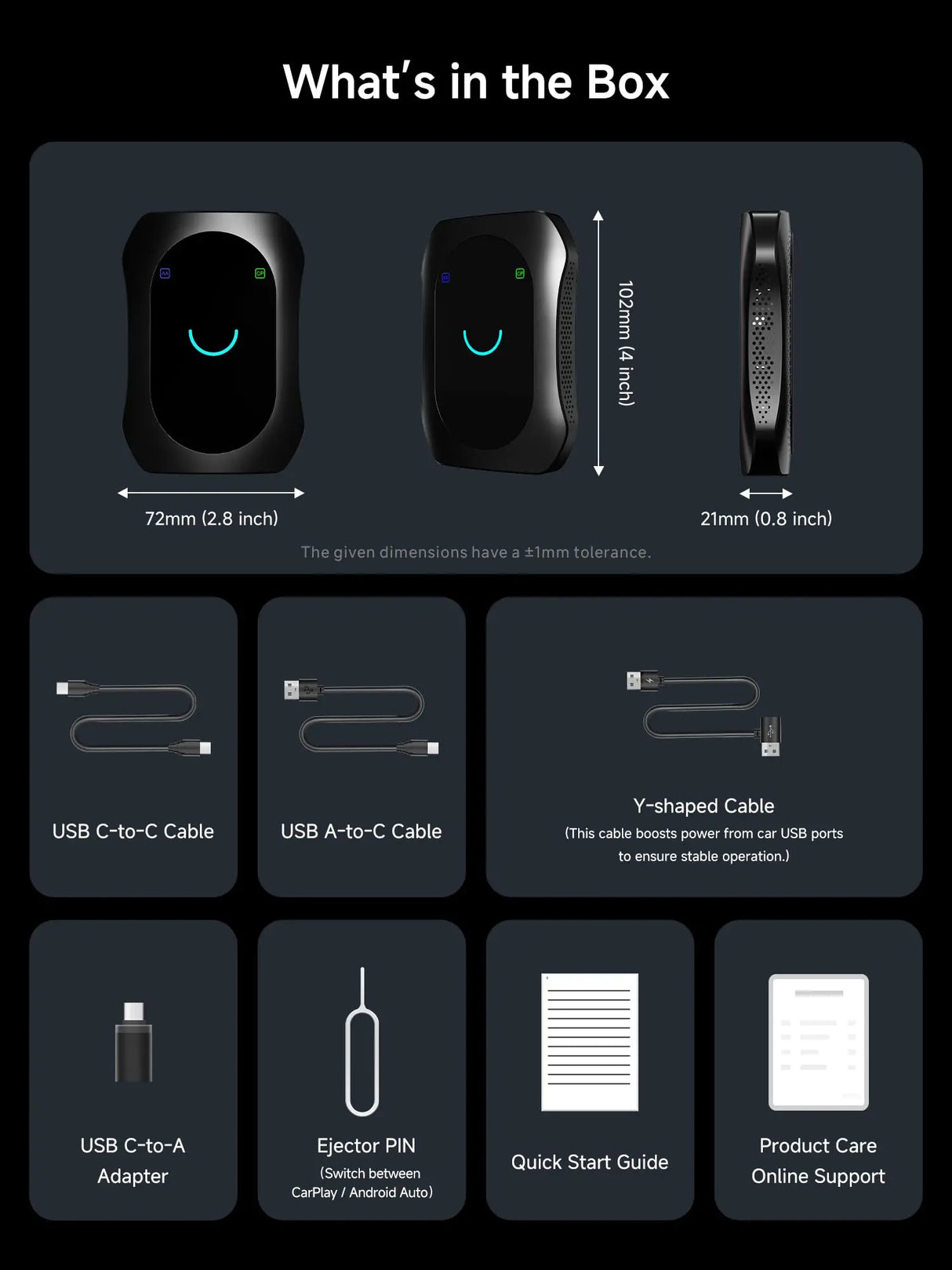 ATOTO CB7SATN 8-in-1 AI Box – Wireless CarPlay & Android Auto, Android Desktop, HDMI In/Out, Wi-Fi, 4G LTE, DriveChat (ChatGPT), Dual-BT IoT Hub