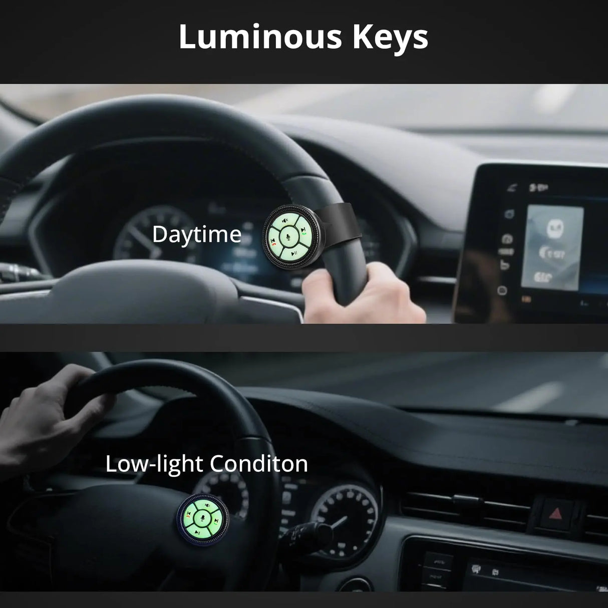 ATOTO AC-44F8 Universal Steering Wheel Remote Control with Custom Key Mapping & Luminous Buttons