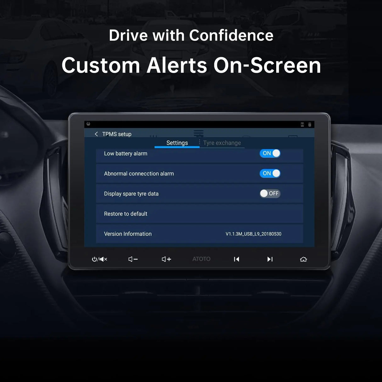 ATOTO AC-UTP1 USB TPMS Sensor zur Überwachung des pneumatischen Drucks System (esterer Sensor) – speziell für ATOTO A5 / A6 / S8 / P9 / X10