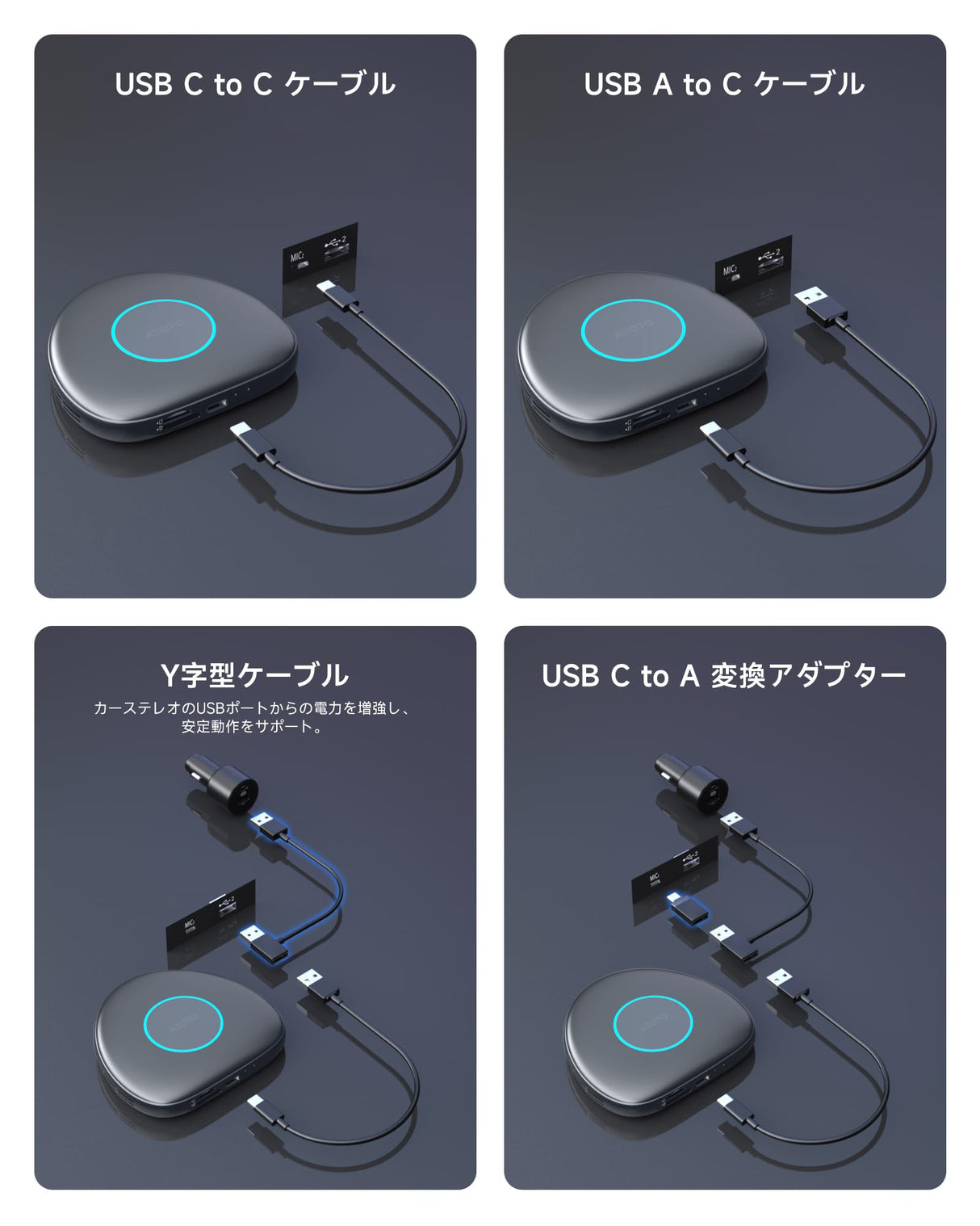 ATOTO CarWave CB6C ワイヤレスアダプター Android AIボックス、iPhone & Android Auto対応、ChatGPT搭載、 車載用ビデオストリーミング (YouTube・Netflix・TikTok) | 4G LTE, 4GB+64GB, プラグ&プレイ