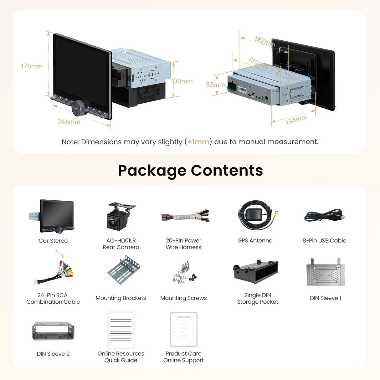 ATOTO A5LG110PT-S01 10.1" Floating Single & Double DIN Car Stereo with Backup Camera, Wireless CarPlay & Android Auto, AI Chat (ChatGPT), FlexView Adjustable Screen, Wi-Fi/USB Tethering, Internet Radio, 24EQ DSP