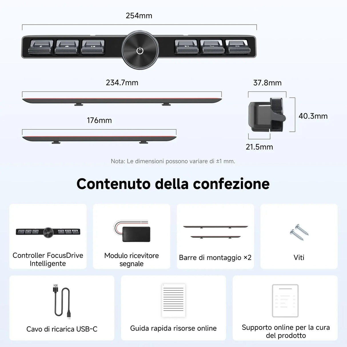 ATOTO AC-44F20 Wireless Car Stereo Remote Control with Backlit Keys, Flexible Mounting & Customizable Button, Compatible with A6, A5L, S8 (Except S8 PN), X10, V10 and Other SWC-Learning Models