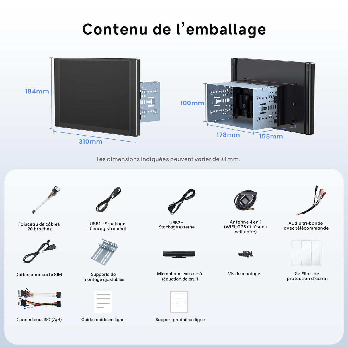 ATOTO X10G225E 12.5" Autoradio Bluetooth Android QLED 2 Din, 8+128 Go, CarPlay sans fil & Android Auto, 4G LTE, Assistant vocal IA, GPS, Microphone double, LRV, Entrée HDMI